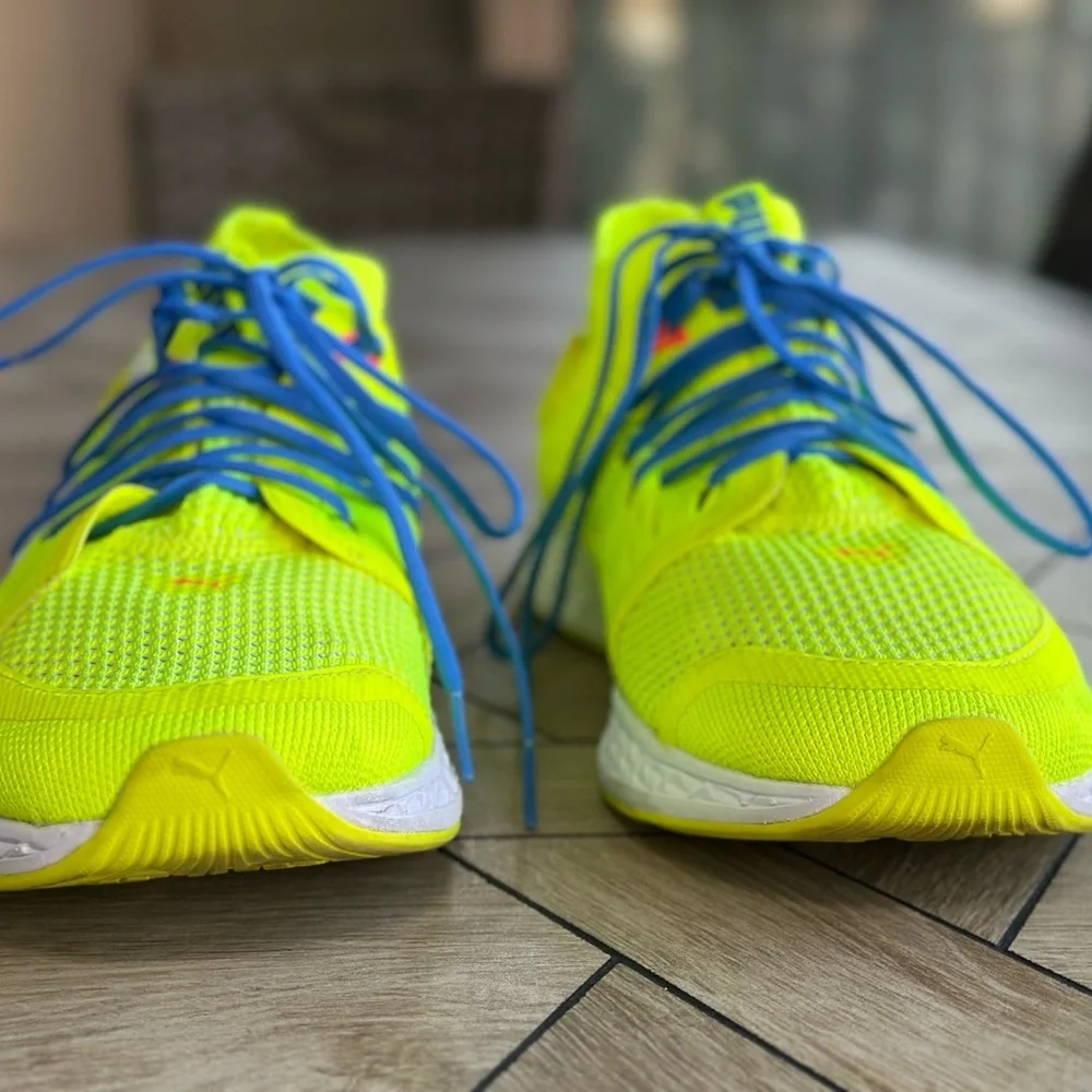 Puma Speed 500 Neon Yellow Green Athletic Shoes - Picture 3 of 7